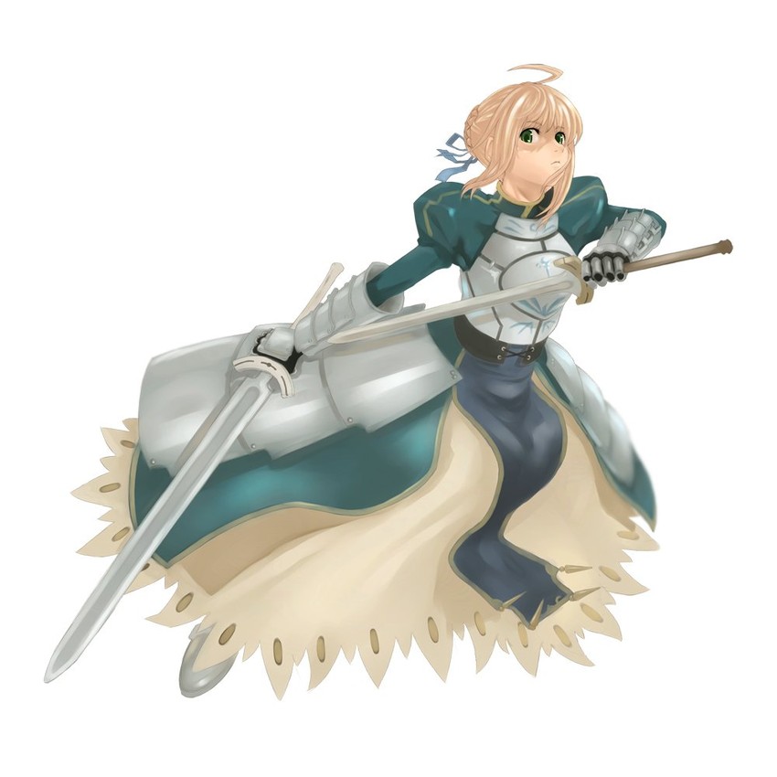artoria pendragon and saber (fate and 1 more) drawn by osaki