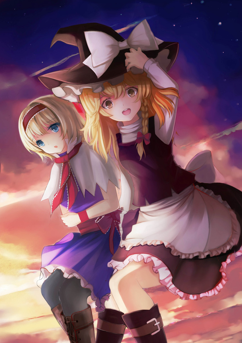 kirisame marisa and alice margatroid (touhou) drawn by m18_hellcat_(artist)