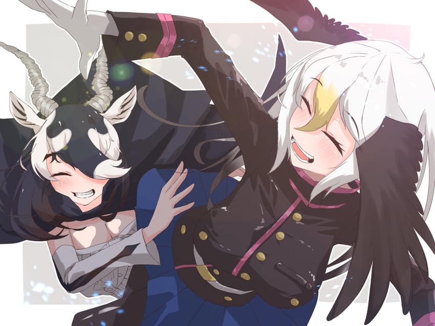 bald eagle and blackbuck (kemono friends and 1 more) drawn by sarutori