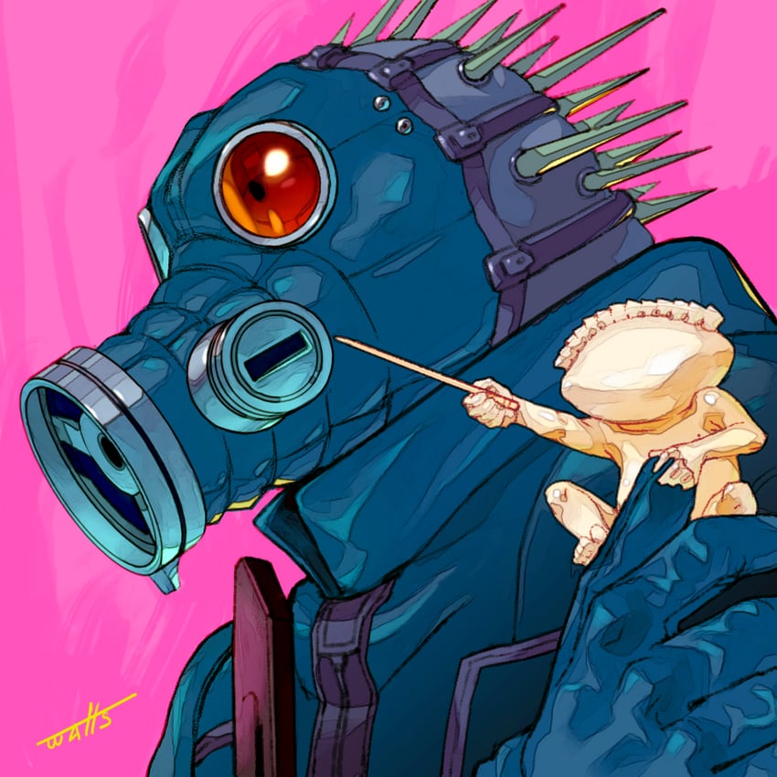 caiman and gyoza man (dorohedoro) drawn by watts_(lil_nemo182)
