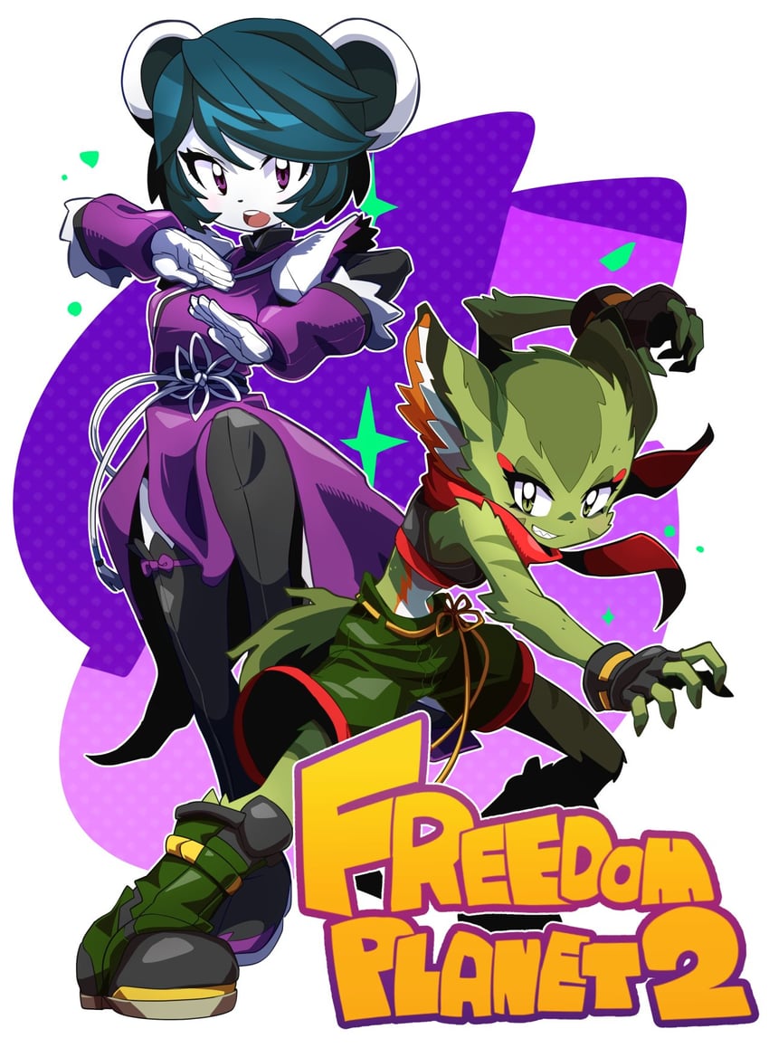 carol tea and neera li (freedom planet and 1 more) drawn by sakurajyousui_nami