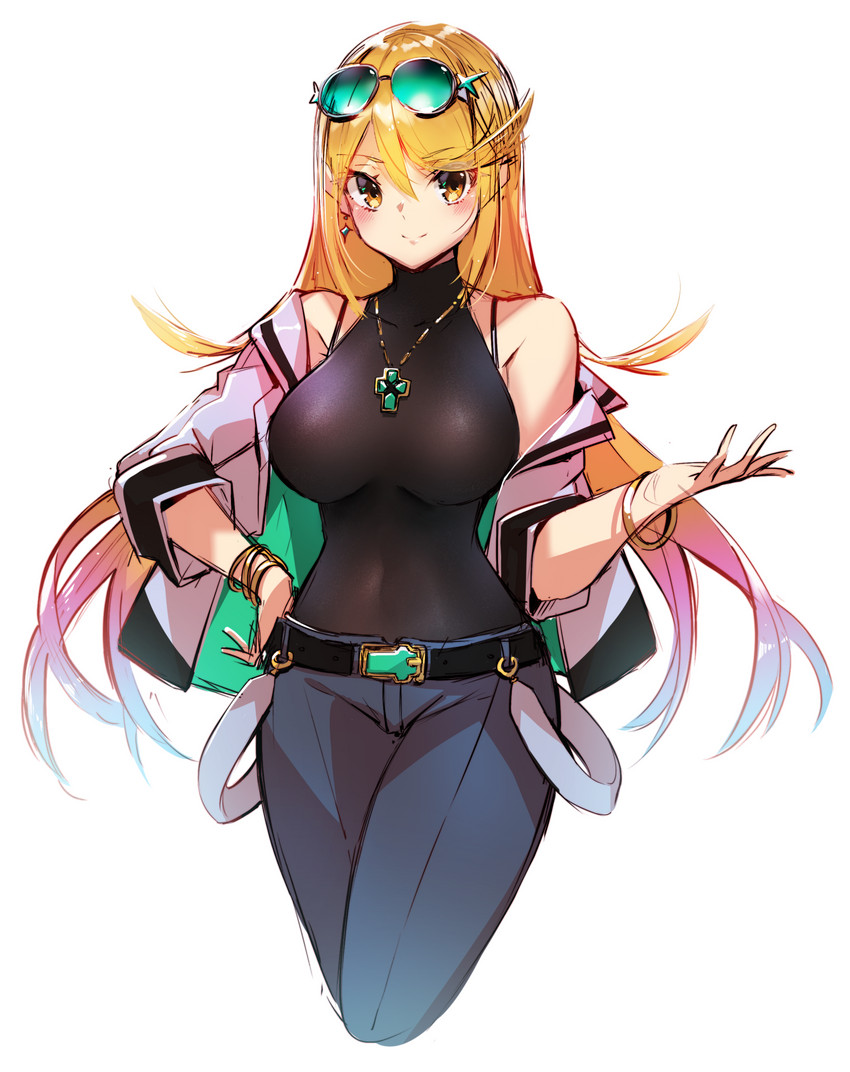 mythra (xenoblade chronicles and 1 more) drawn by cawang
