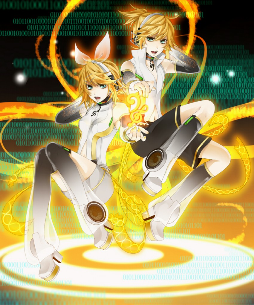 kagamine rin and kagamine len (vocaloid) drawn by rico_(fbn3)