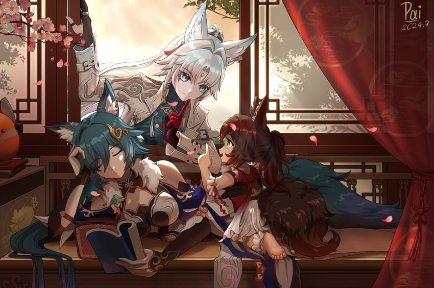 feixiao, tingyun, and yukong (honkai and 1 more) drawn by pai_yingzi