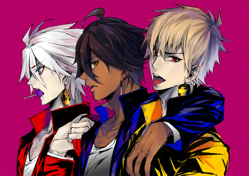 gilgamesh, karna, and ozymandias (fate and 1 more) drawn by pvc_parfait