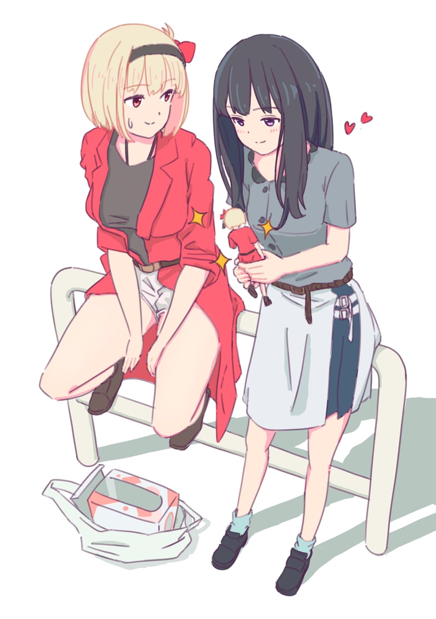 nishikigi chisato and inoue takina (lycoris recoil) drawn by umatarou_(a05867430)
