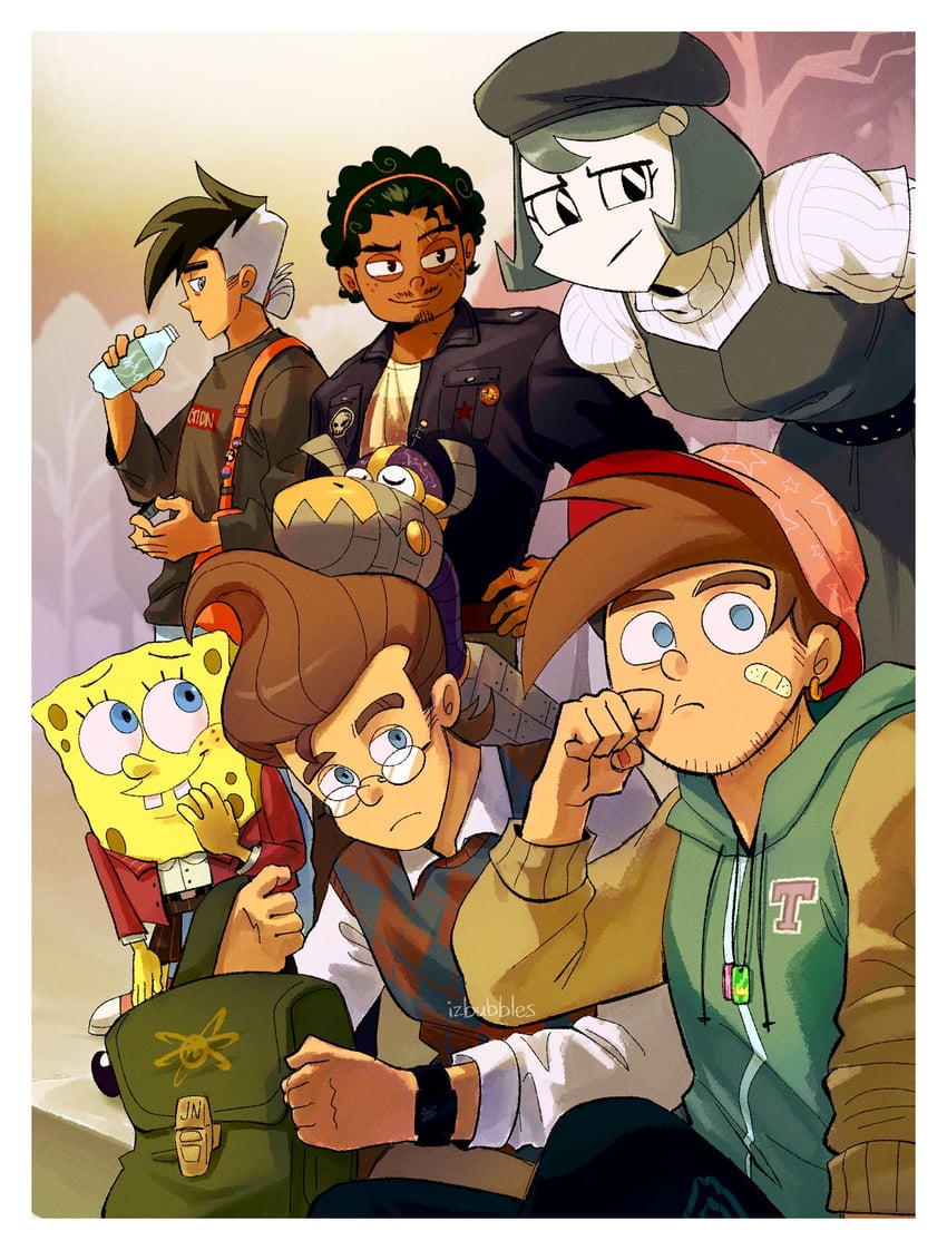 spongebob squarepants, jenny wakeman, timmy turner, danny fenton, jimmy neutron, and 2 more (spongebob squarepants and 7 more) drawn by izzy_(izbubbles)
