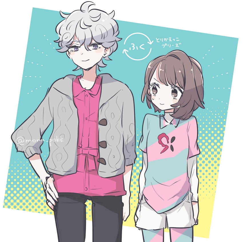 gloria and bede (pokemon and 1 more) drawn by shinogo_no