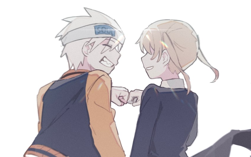 maka albarn and soul evans (soul eater) drawn by rice_(somasuki_77)