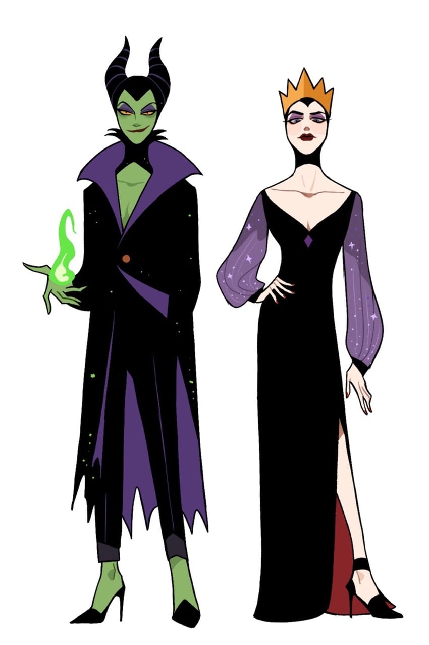 maleficent and queen grimhilde (disney and 2 more) drawn by juanmao