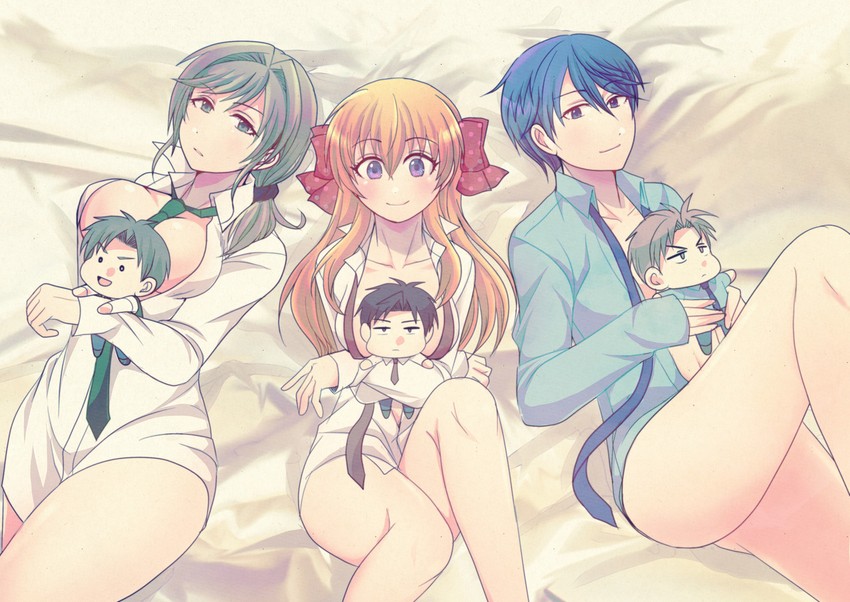 sakura chiyo, kashima yuu, nozaki umetarou, hori masayuki, seo yuzuki, and 1 more (gekkan shoujo nozaki-kun) drawn by kaneko_(mikenett)