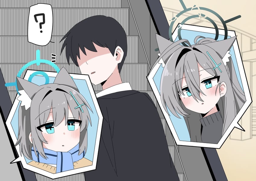 sensei, shiroko, and shiroko terror (blue archive) drawn by b.t._(boob_tong)