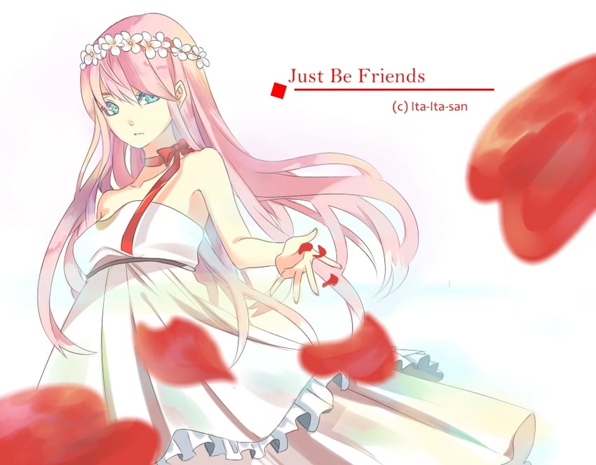 megurine luka (vocaloid and 1 more) drawn by ita-ita-san