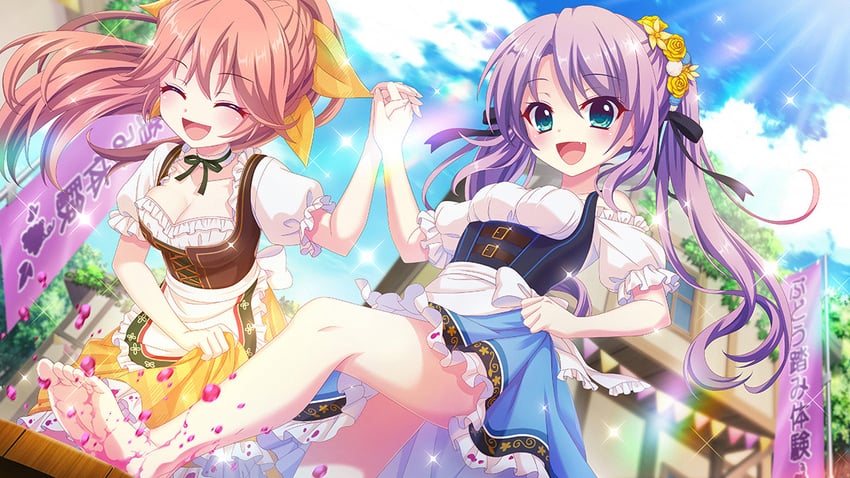 tsukisaka sayu and haeno akari (re:stage!) drawn by izumi_tsubasu