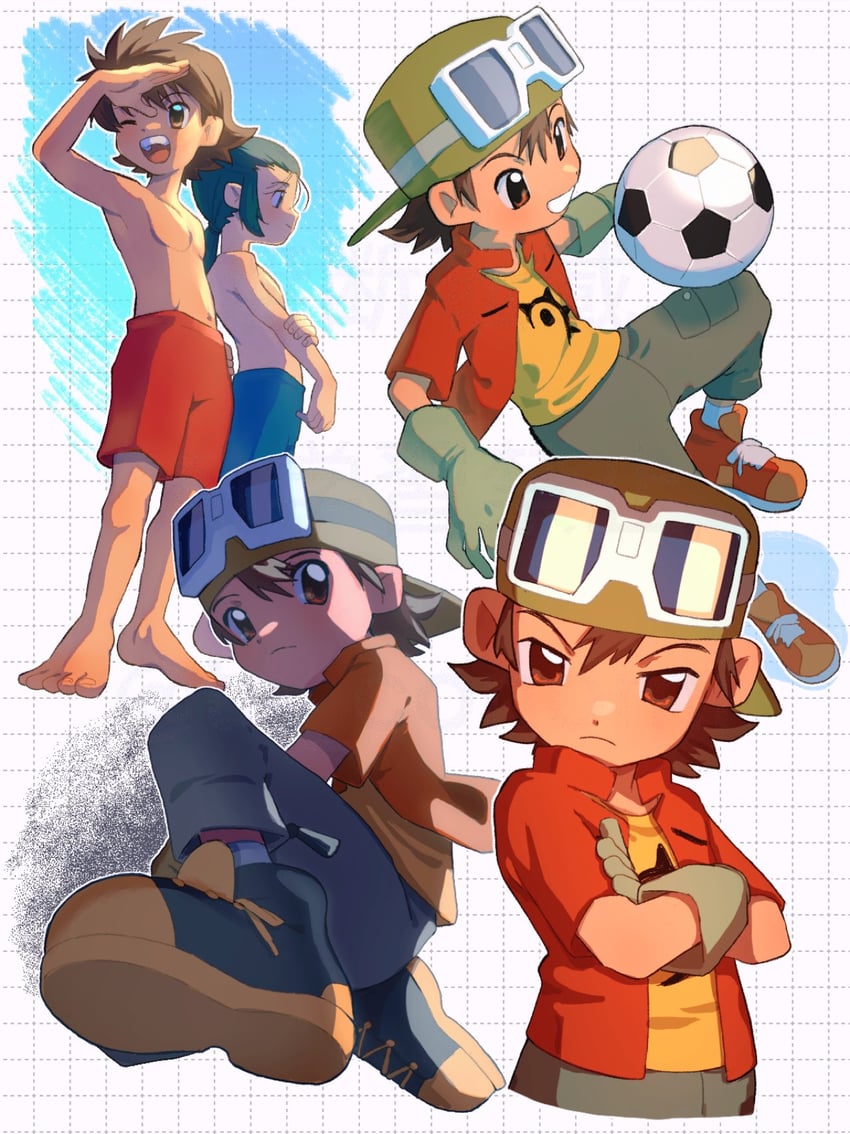 kanbara takuya and minamoto kouji (digimon and 1 more) drawn by takeda_conomi