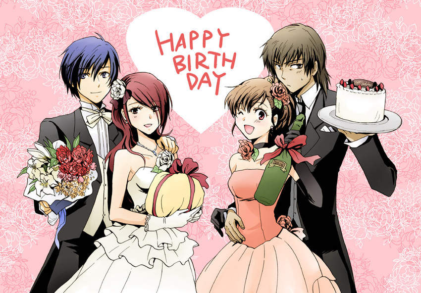 yuuki makoto, shiomi kotone, kirijou mitsuru, and aragaki shinjirou (persona and 2 more) drawn by sananan