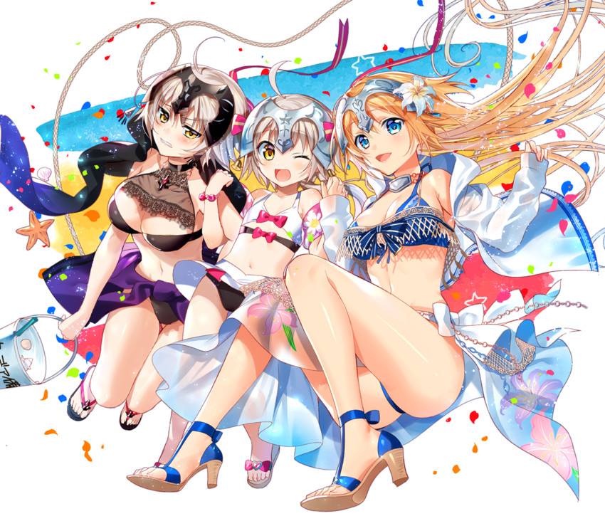jeanne d'arc alter, jeanne d'arc, and jeanne d'arc alter santa lily (fate and 1 more) drawn by murakami_yuichi