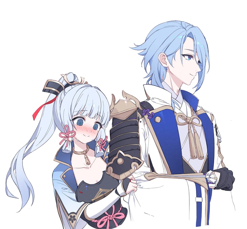 kamisato ayaka and kamisato ayato (genshin impact) drawn by dustjddhfflrl_x
