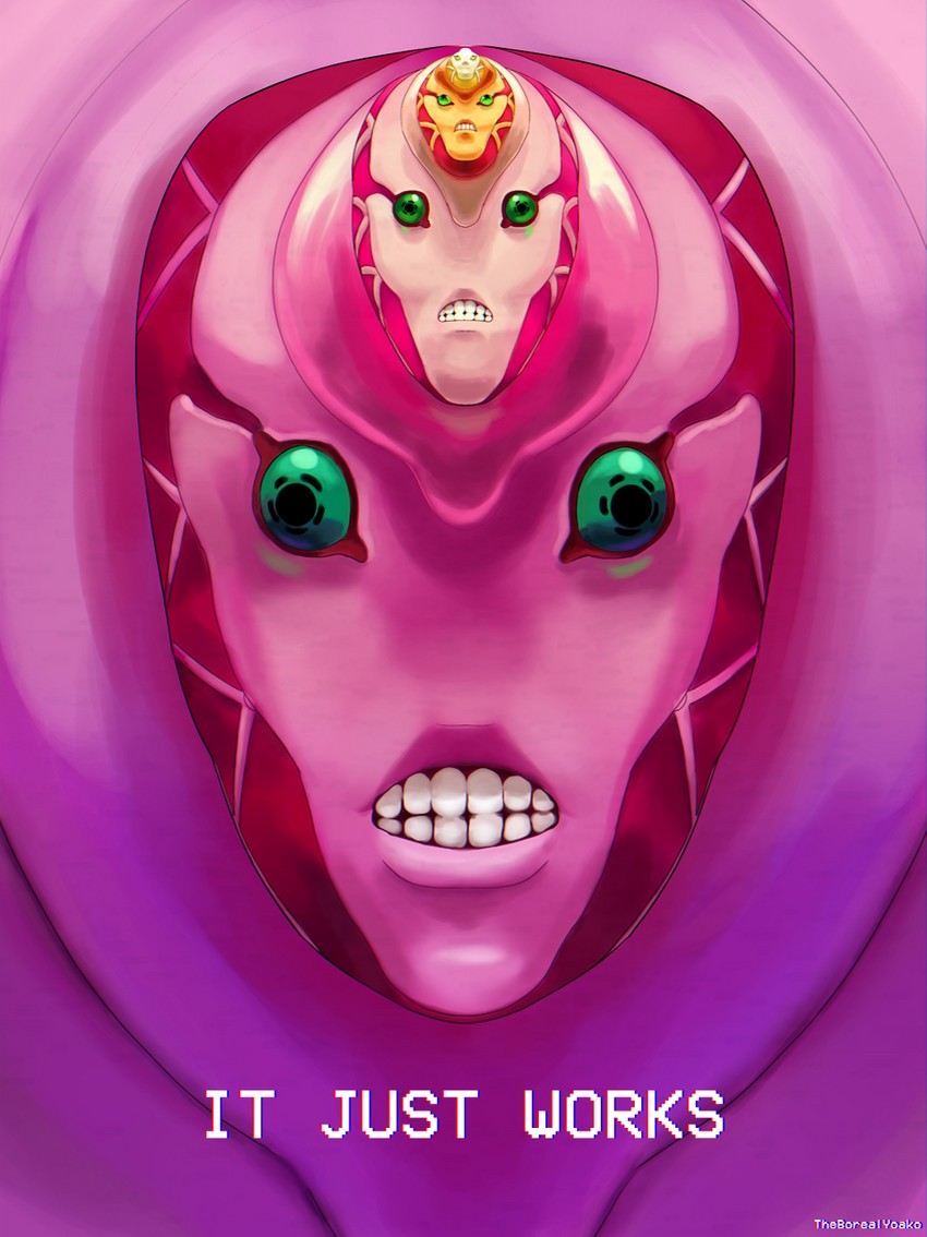 king crimson (jojo no kimyou na bouken and 1 more) drawn by yoako