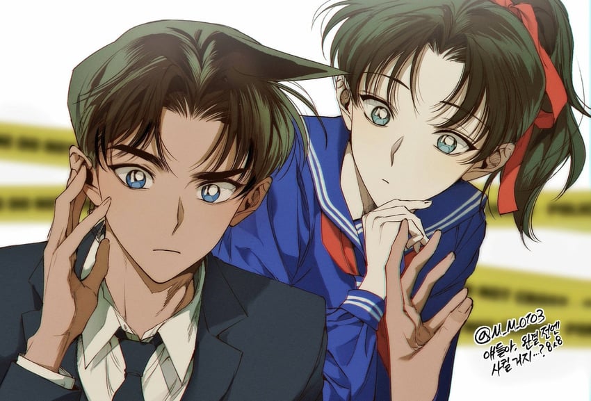 hattori heiji and tooyama kazuha (meitantei conan) drawn by m_m_pb