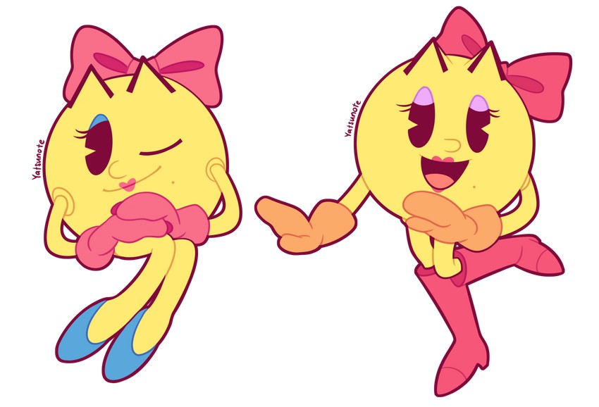 ms. pac-man (pac-man) drawn by yatsunote