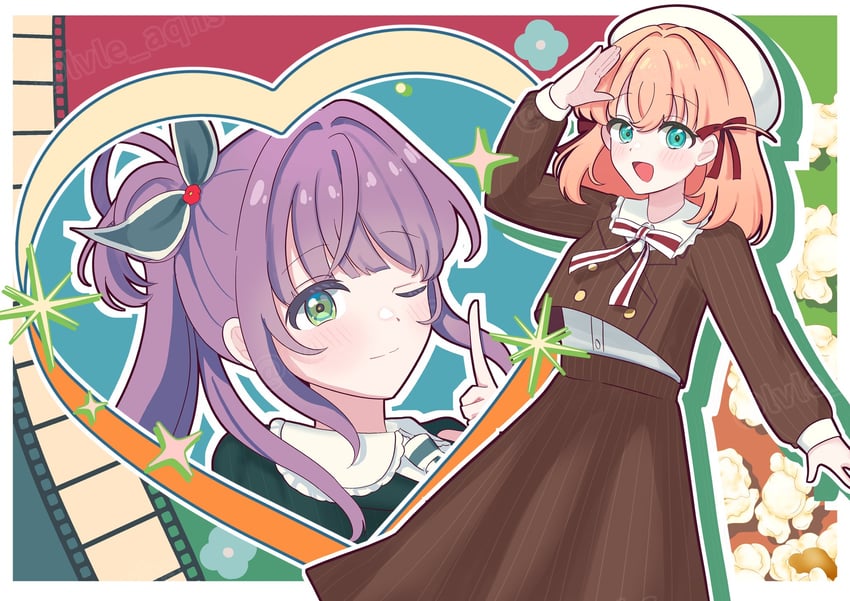 hinoshita kaho and otomune kozue (love live! and 1 more) drawn by bourei_(lvle_aqhs)