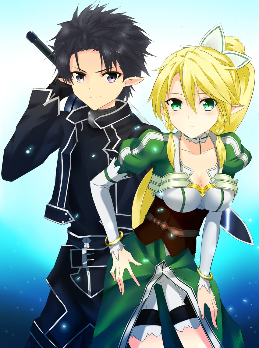 kirito and leafa (sword art online) drawn by reimei_(seiga)