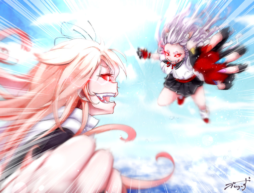yuudachi kai ni and yuudachi (kantai collection and 1 more) drawn by baileys_(tranquillity650)