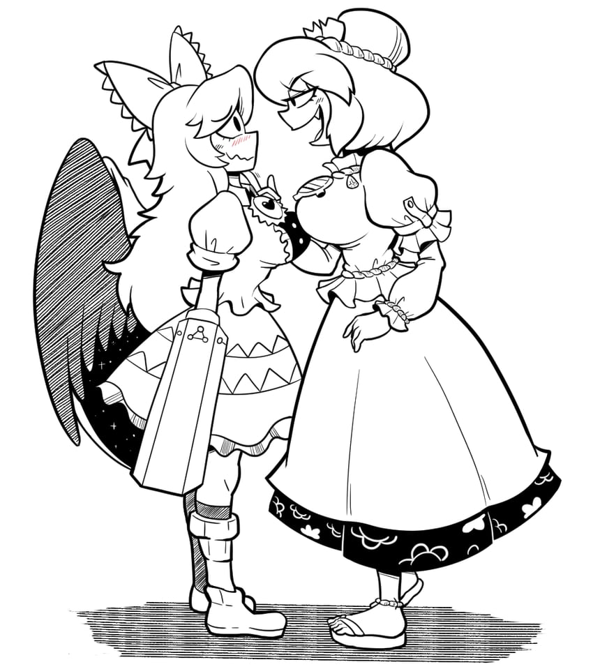 reiuji utsuho and yasaka kanako (touhou) drawn by kevin_arthur