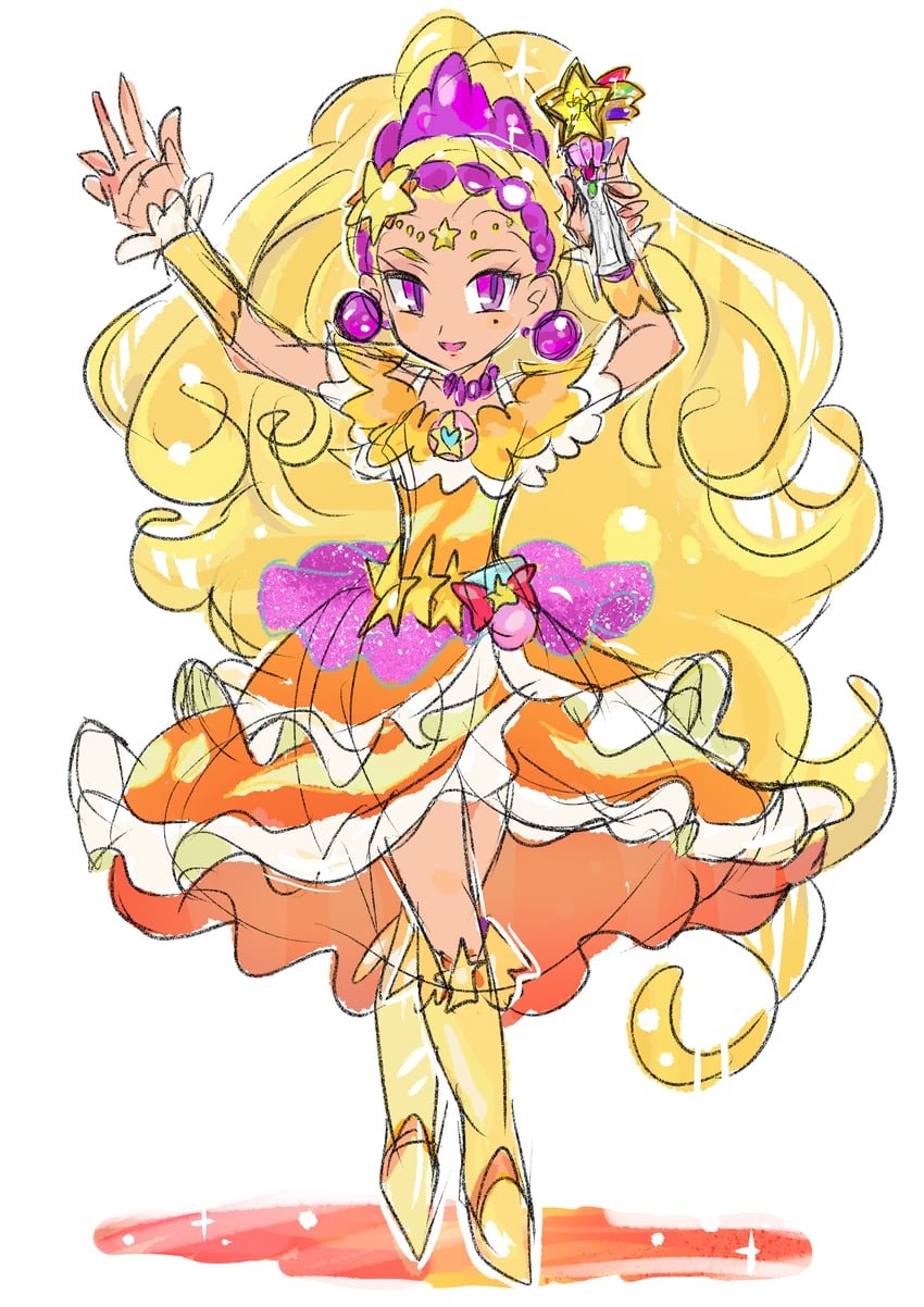 amamiya elena and cure soleil (precure and 1 more) drawn by rakugaki_shitagari-ya