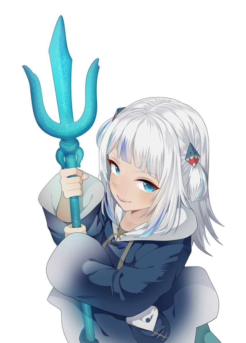 gawr gura (hololive and 1 more) drawn by plain_222