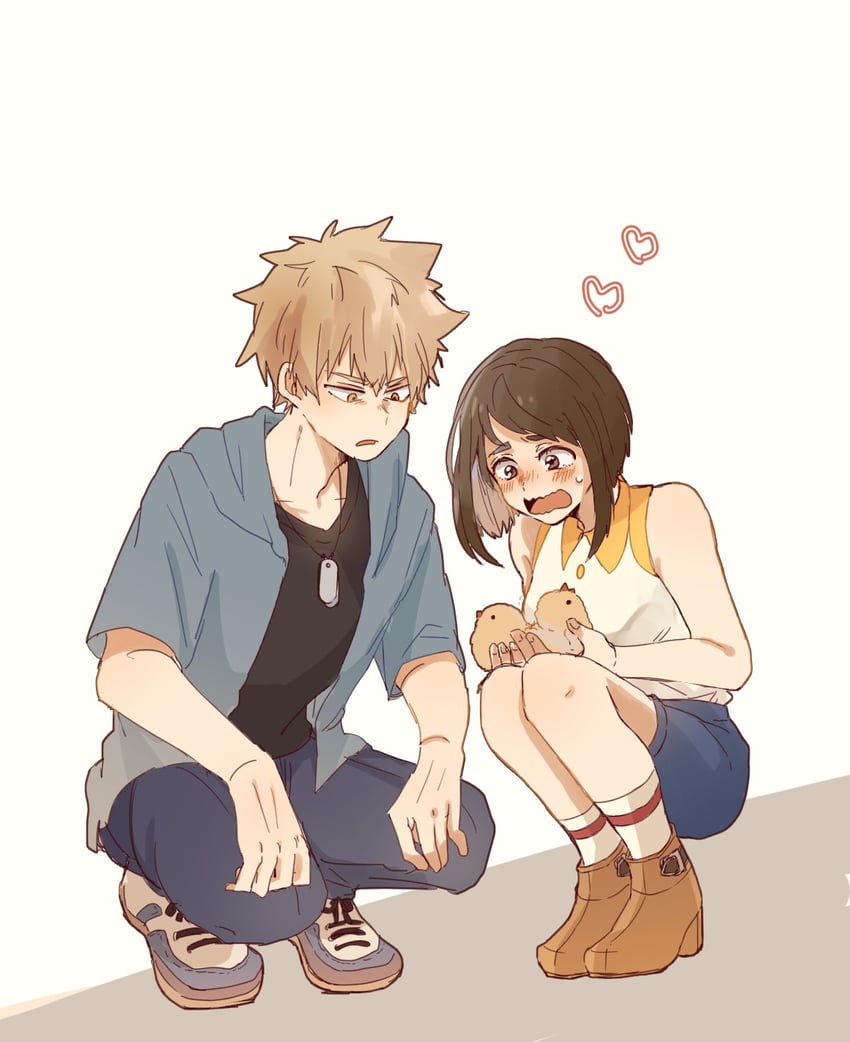 bakugou katsuki and uraraka ochaco (boku no hero academia) drawn by natsumegu_512