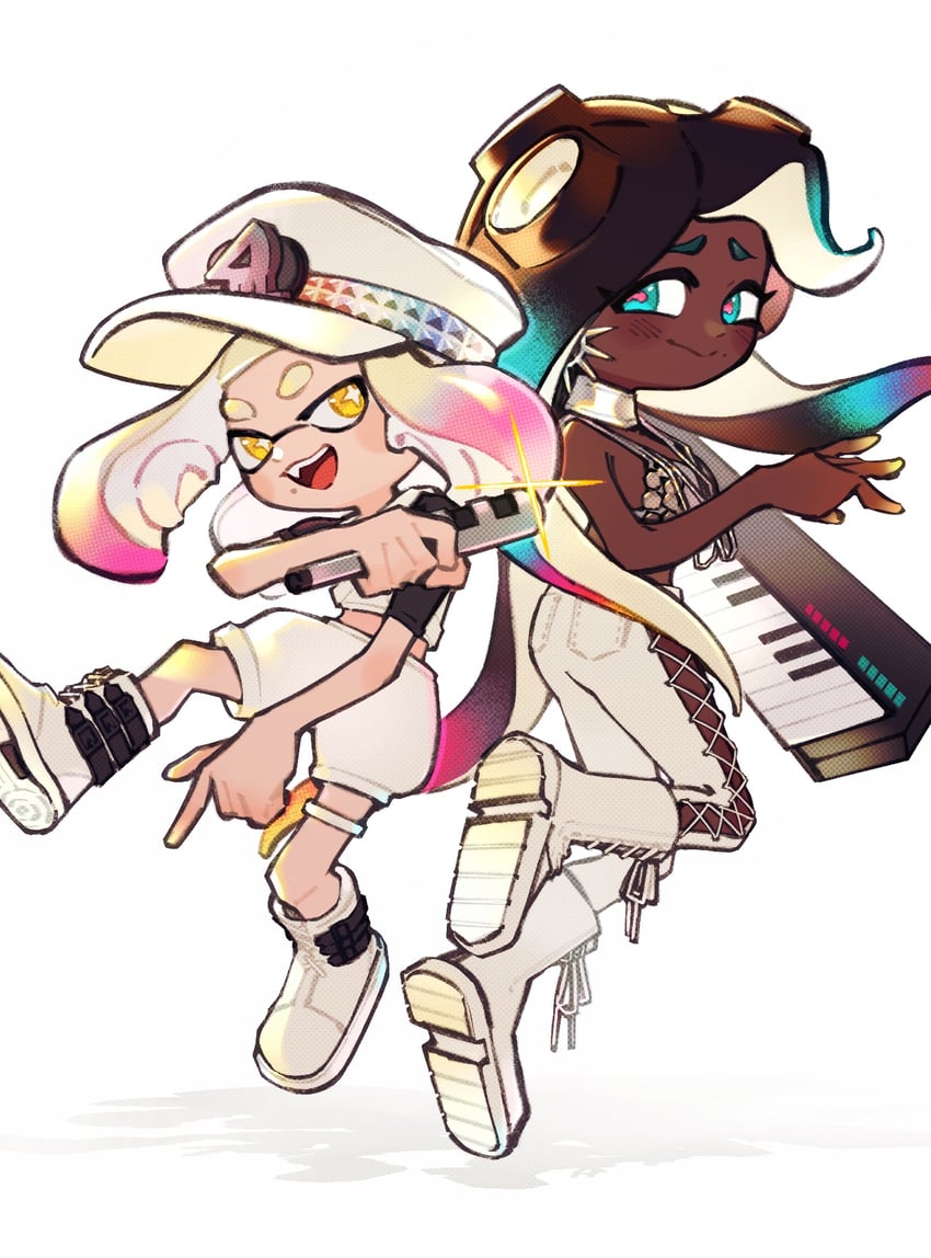 marina and pearl (splatoon and 1 more) drawn by inari1369