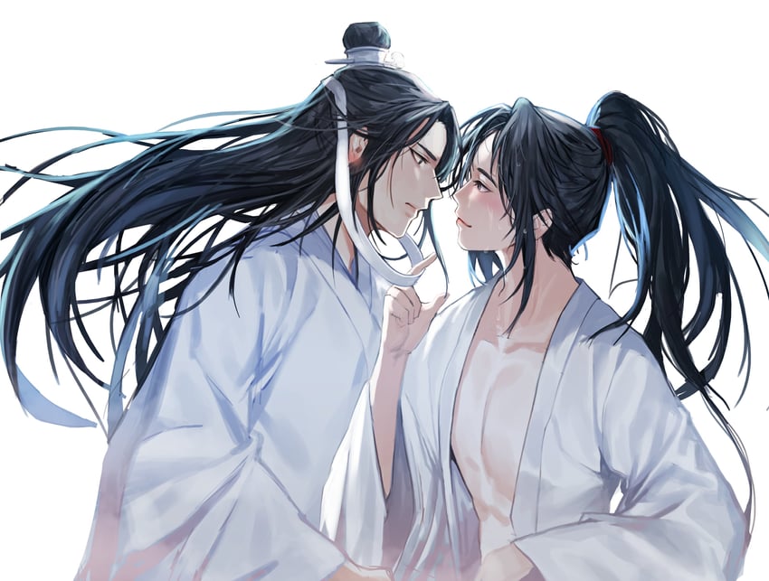 wei wuxian and lan wangji (modao zushi) drawn by jujeop