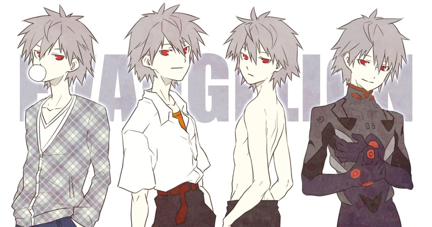 nagisa kaworu (neon genesis evangelion and 2 more) drawn by saba_(buridaikonnoisii)