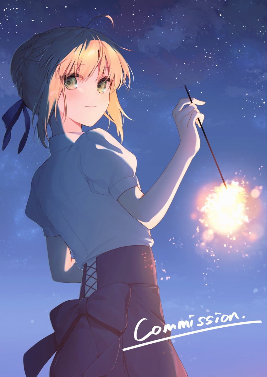 artoria pendragon and saber (fate and 1 more) drawn by nozawa_noko