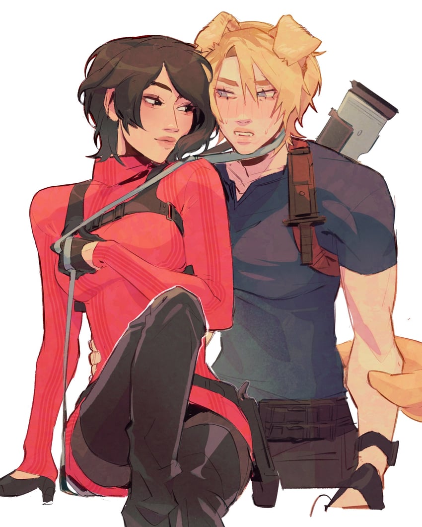leon s. kennedy and ada wong (resident evil and 1 more) drawn by 2400db
