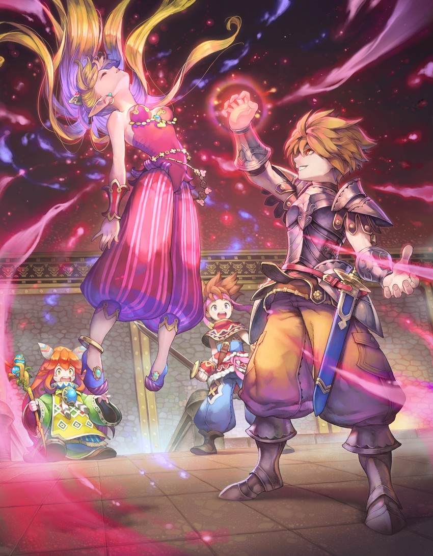 primm, popoi, randi, and dyluck (seiken densetsu and 2 more) drawn by haccan