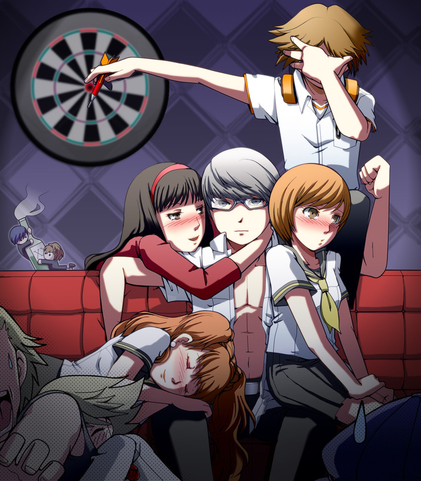 narukami yu, yuuki makoto, shirogane naoto, satonaka chie, kujikawa rise, and 5 more (persona and 3 more) drawn by tokiwa_(mukoku)