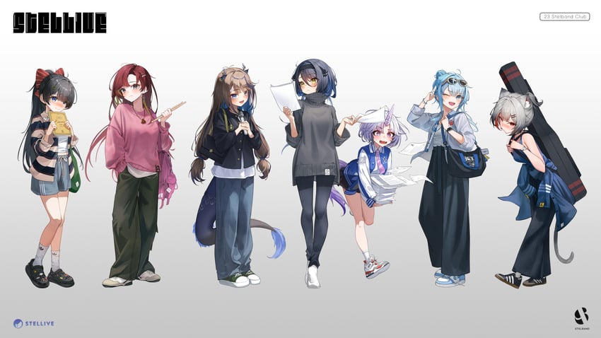 akane lize, airi kanna, shirayuki hina, neneko mashiro, ayatsuno yuni, and 4 more (stellive) drawn by firehippo