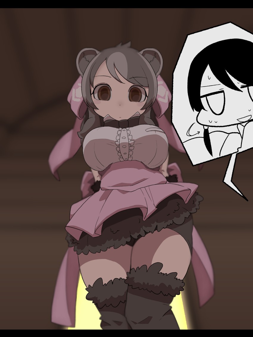 captain and bergman's bear (kemono friends and 1 more) drawn by onaji_(sokudo_seigen)