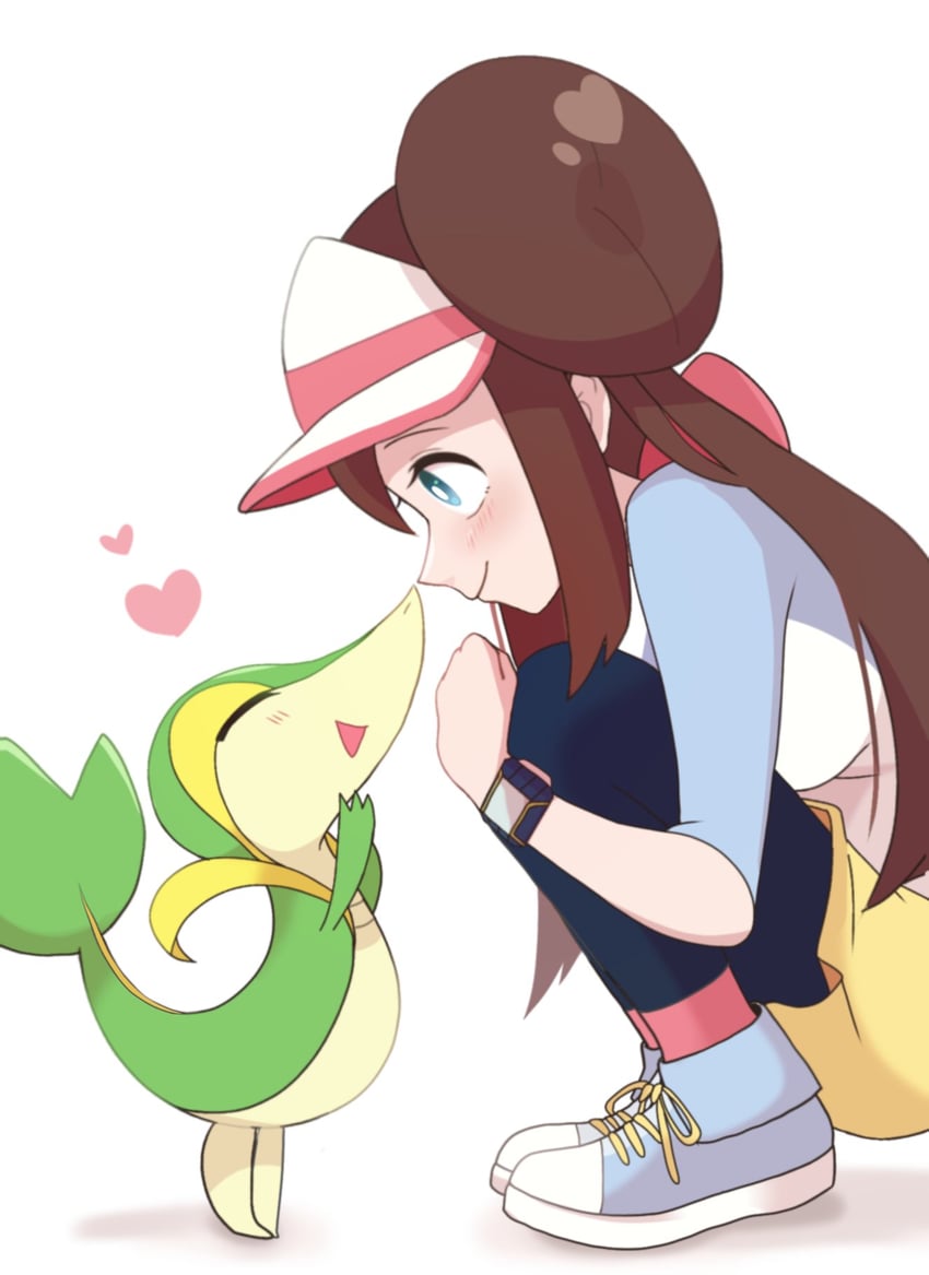 rosa and snivy (pokemon and 1 more) drawn by nakikot_t