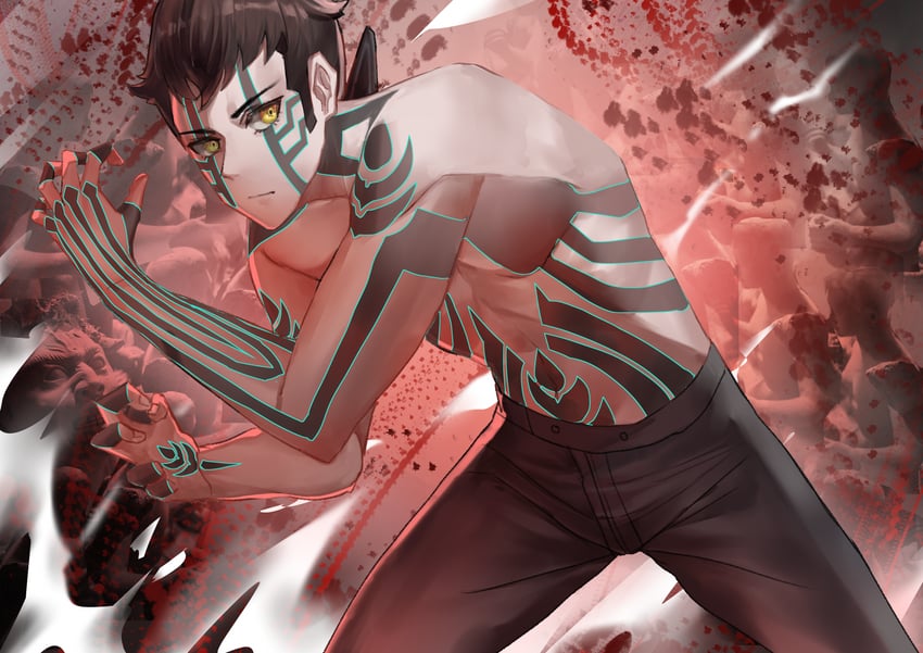demi-fiend (shin megami tensei and 1 more) drawn by mochigana