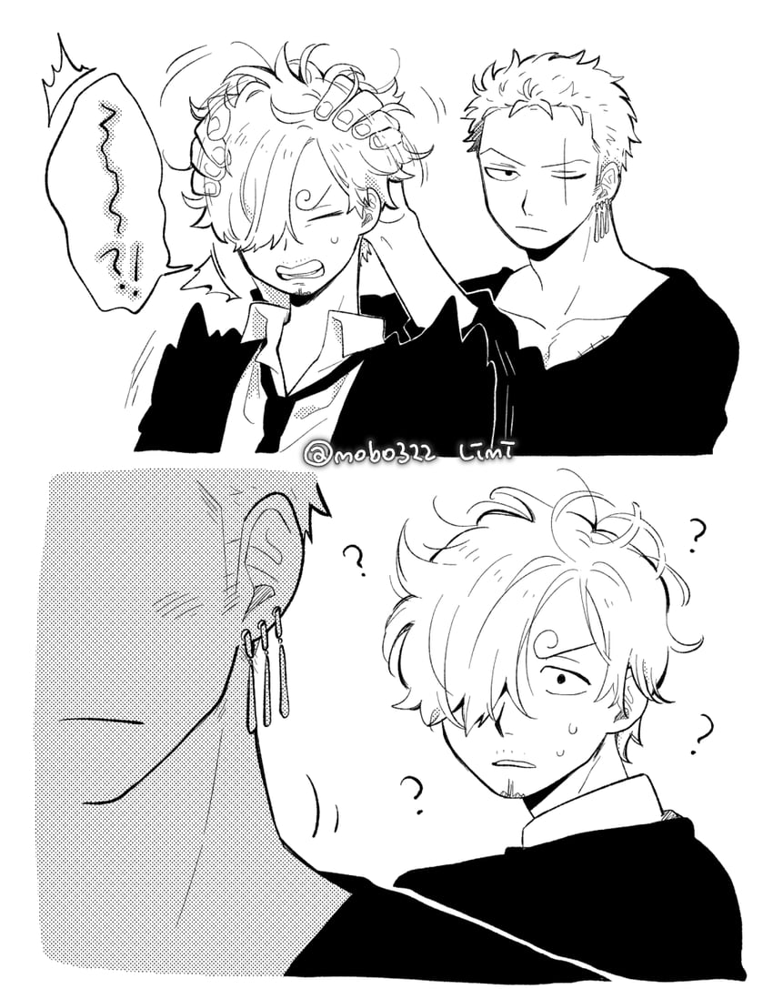 roronoa zoro and sanji (one piece) drawn by mob0322