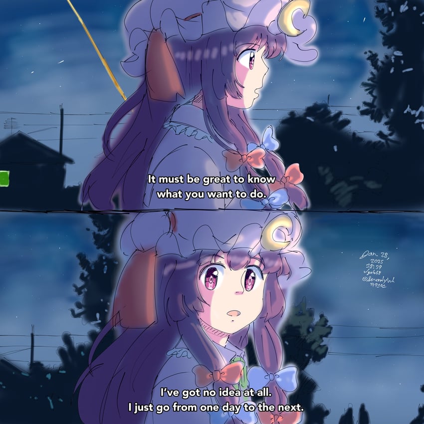 patchouli knowledge (touhou and 1 more) drawn by serenity_wheats