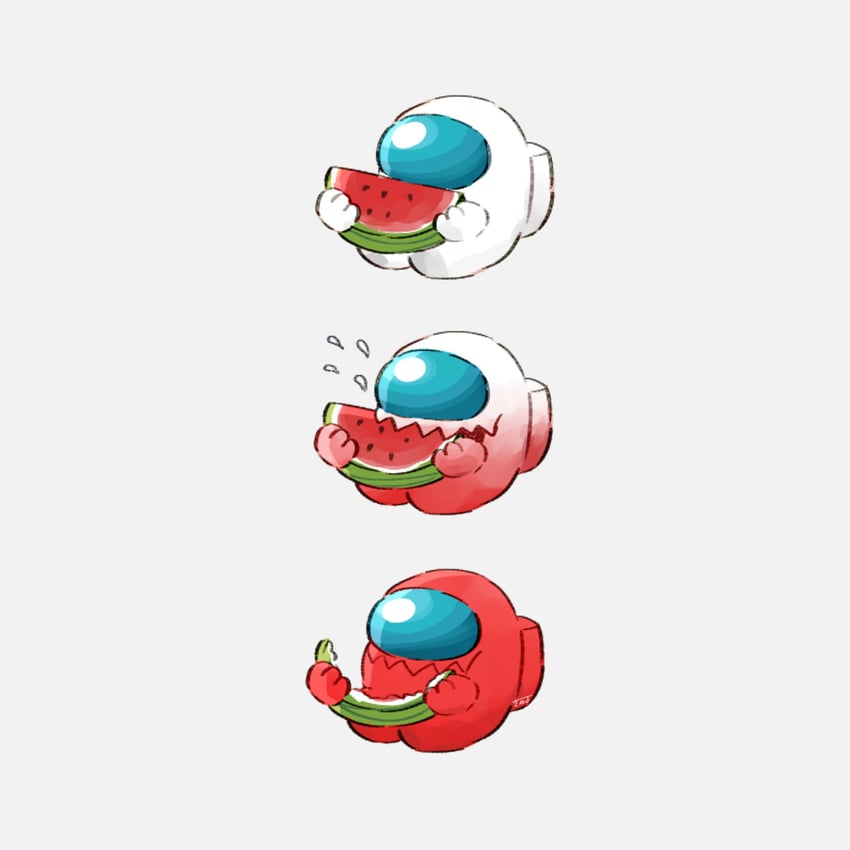 red, white, and impostor (among us) drawn by tenmiyakiyo