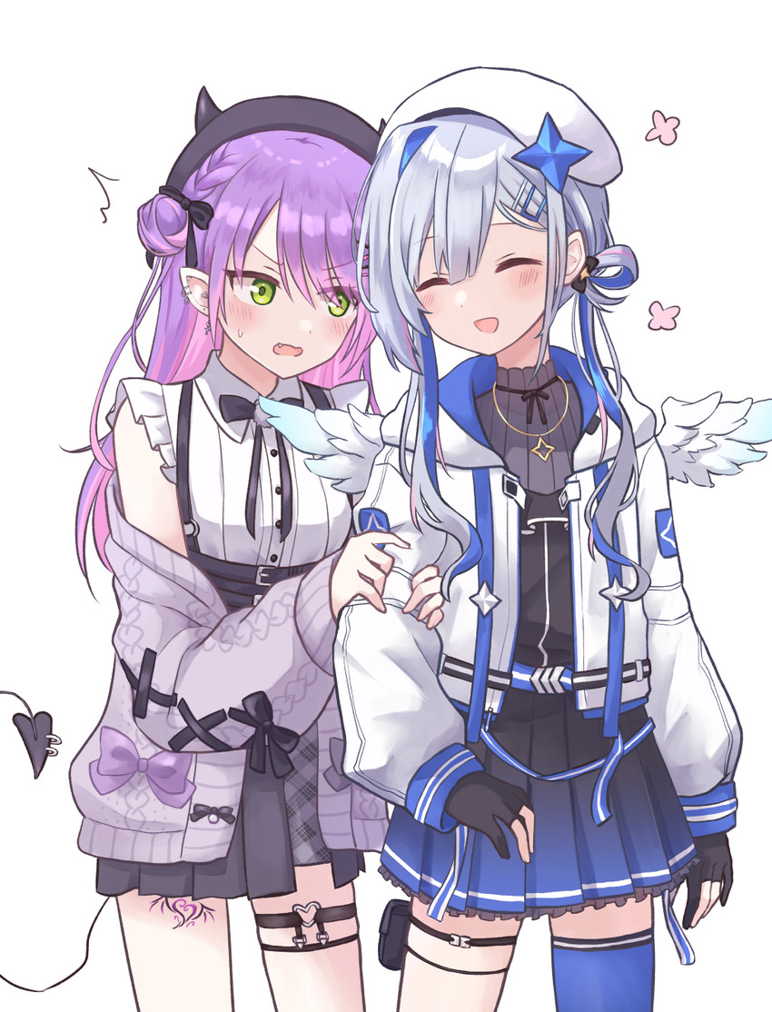 tokoyami towa and amane kanata (hololive) drawn by hitsuji_nata