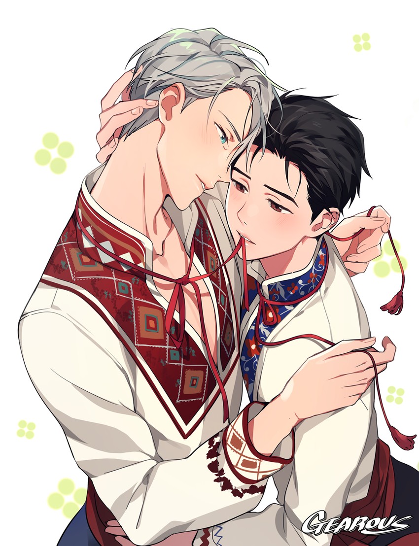 katsuki yuuri and viktor nikiforov (yuri!!! on ice) drawn by gearous