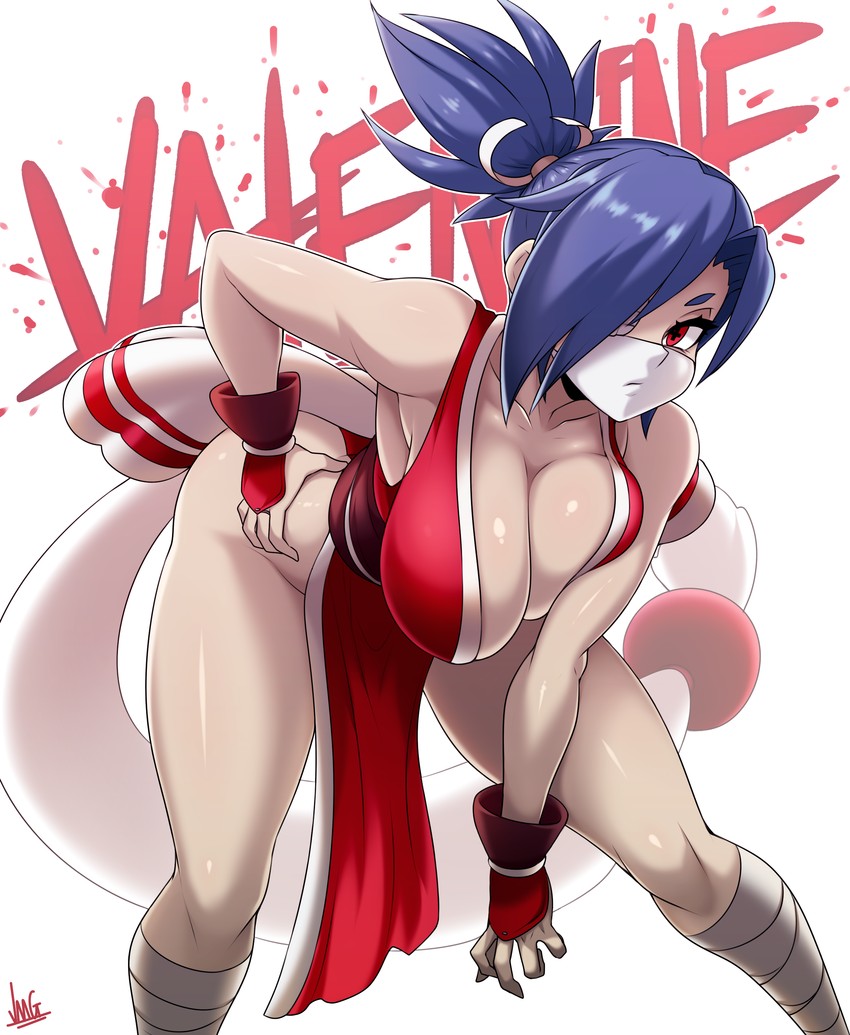 shiranui mai and valentine (the king of fighters and 2 more) drawn by jmg