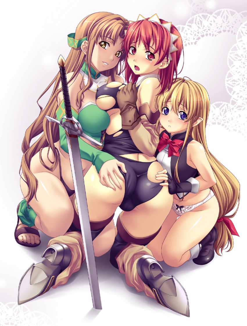 cecily cambell, lisa, and aria (seiken no blacksmith) drawn by nagayori